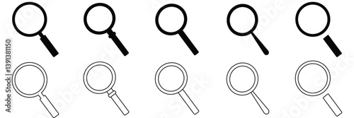 Set of Search icons set. Glass vector icon. search magnifying glass icon.of vector illustration