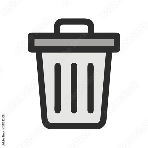 Trash Bin for Delete Function Icon Design