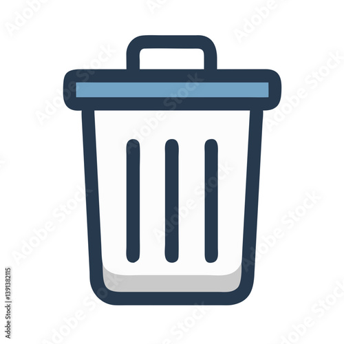 Trash Bin for Delete Function Icon Design