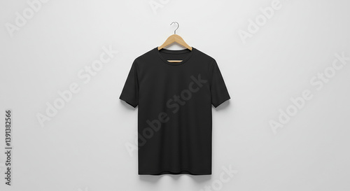 mockup black t shirt at white background