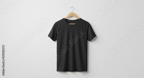 black t shirt at white background
