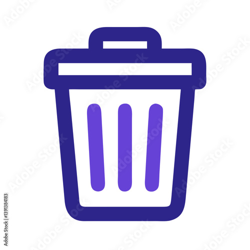Trash Bin Representing Delete or Remove Icon Design