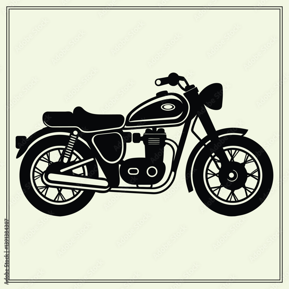 Obraz premium Silhouette of Bike, Vintage Style