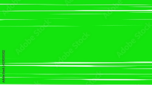 Fast speed line effect green screen Horizontal White Line Fast Movement  Gap Center
