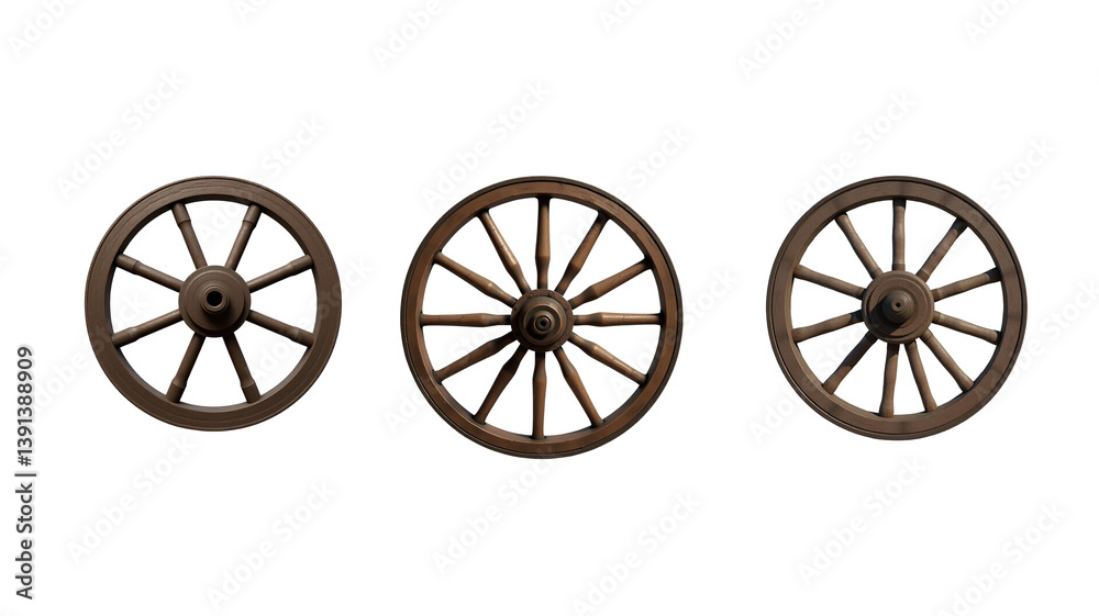 Fototapeta premium wooden wheel (png)