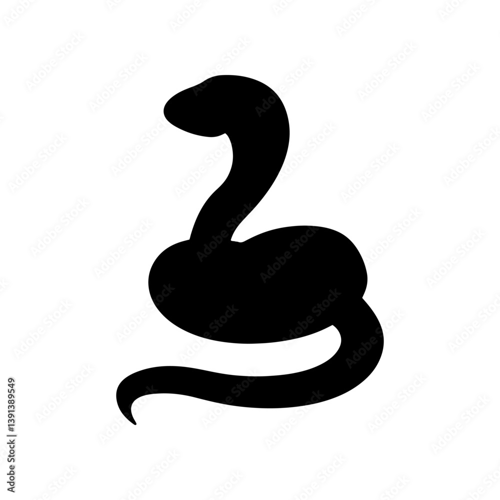 Cute snake silhouette vector flat illustration design. Cute snake silhouette vector flat illustration design.