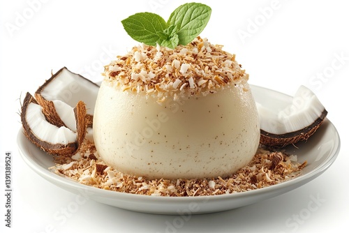 A realistic photo of Coconut Pudding 