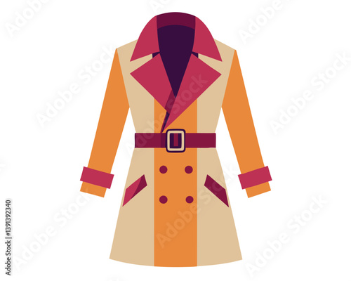 Trench Coat Illustration. A Classic Fall Fashion Staple