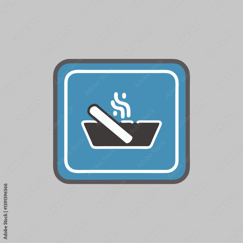 Minimal smoking logo with cigarette and smoke swirl in modern vector style Minimal smoking logo with cigarette and smoke swirl in modern vector style