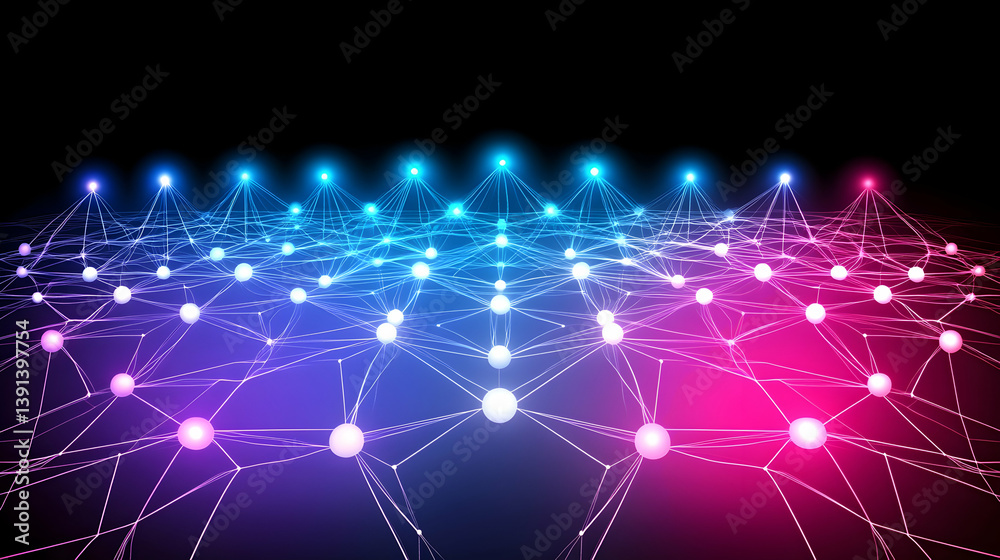 Obraz premium Abstract glowing network connection.
