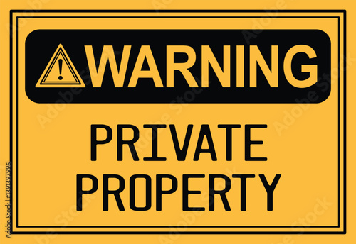 Wallpaper Mural Warning Private Property sign board illustration, suitable for warning projects Torontodigital.ca