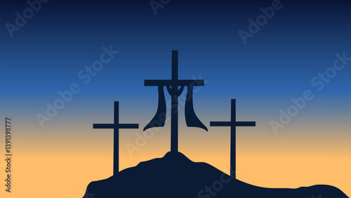 Good friday cultural background for spiritual belief and faith vector. Good Friday post and creatives. Happy Good Friday and Holy Week Flyer Design.