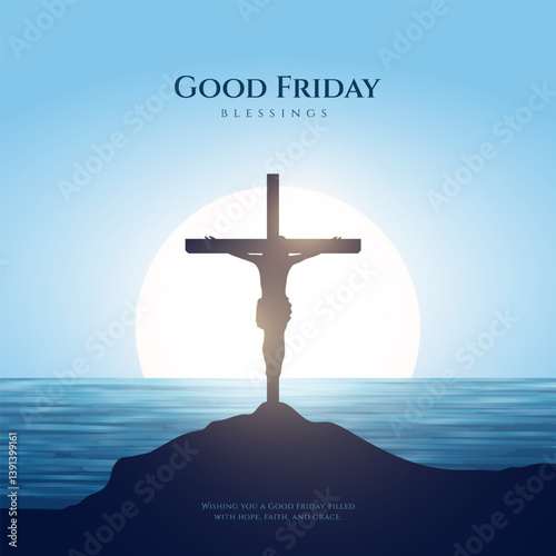 Good friday cultural background for spiritual belief and faith vector. Good Friday post and creatives. Happy Good Friday and Holy Week Flyer Design.
