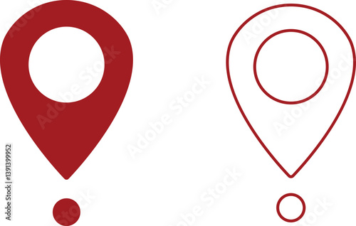 Set of map pin location icons. Modern map markers vector isolated on transparent background. GPS location symbol collection. Modern map markers global positioning system and travel destinations.
