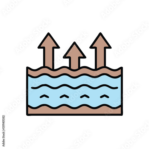 Groundwater Recharge Process With Arrows Through Soil And Water Illustration