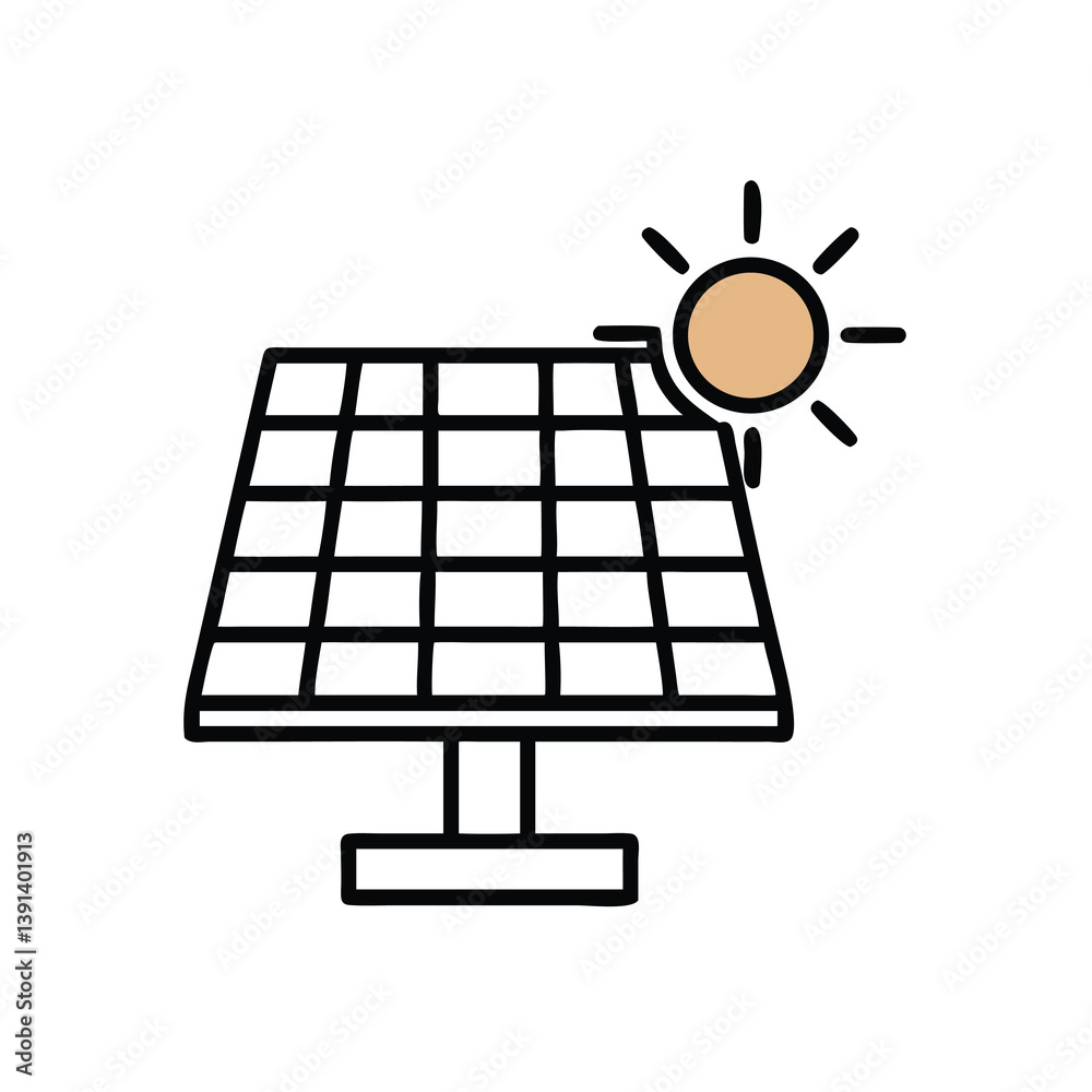 Solar Panel Illustration For Renewable Energy Generation And Environmental Sustainability Solar Panel Illustration For Renewable Energy Generation And Environmental Sustainability