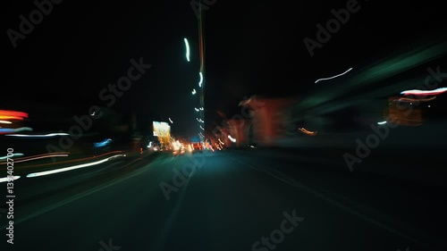 Bengaluru-India-may 2-2024-Nighttime Speed Drive Time-lapse Through Bengaluru City, India