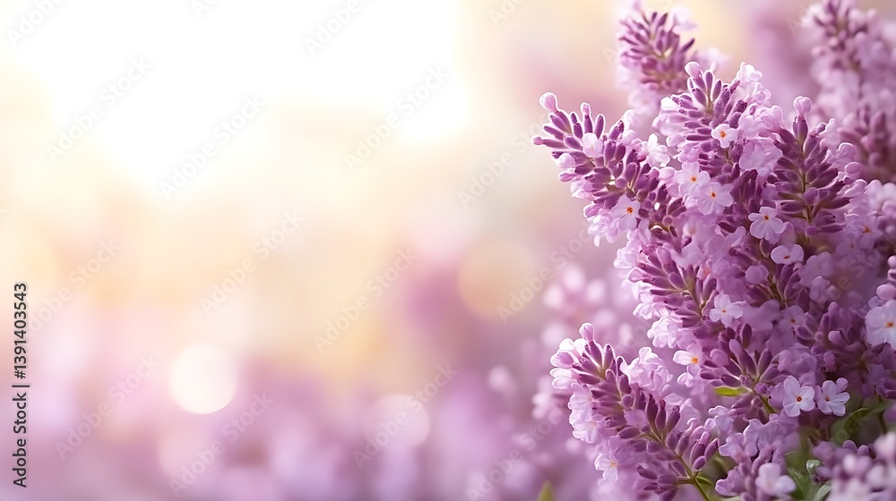 Naklejka premium Soft focus lavender flowers in sunlight.