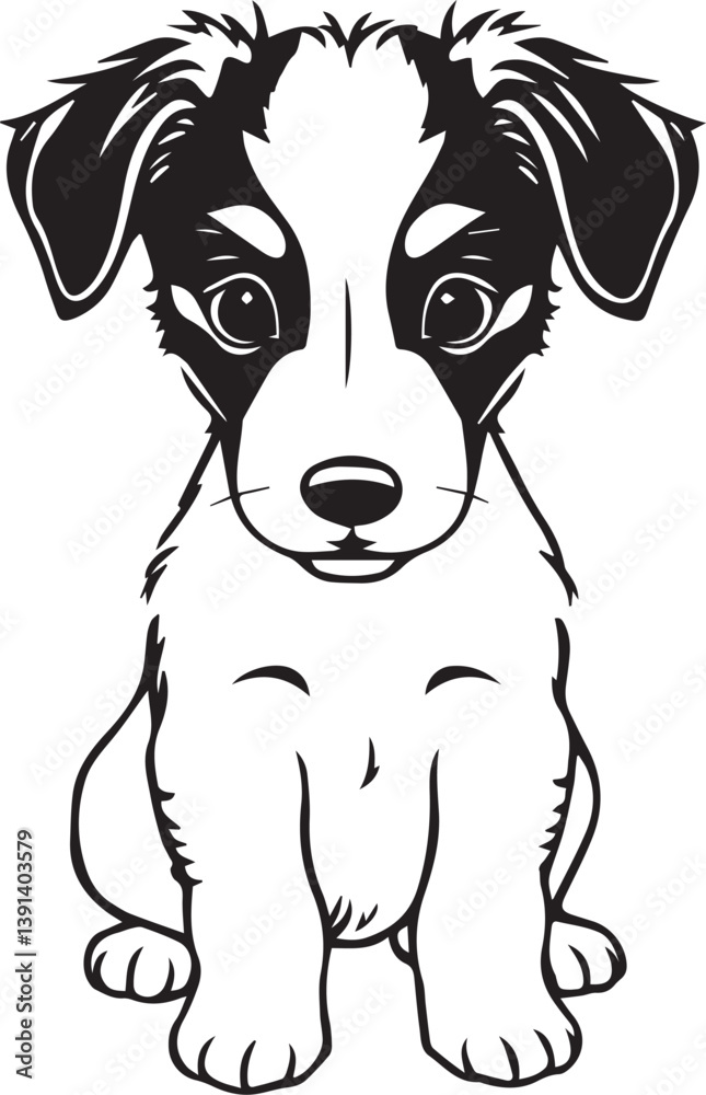 Cute puppy. Hand drawn vector illustration Cute puppy. Hand drawn vector illustration