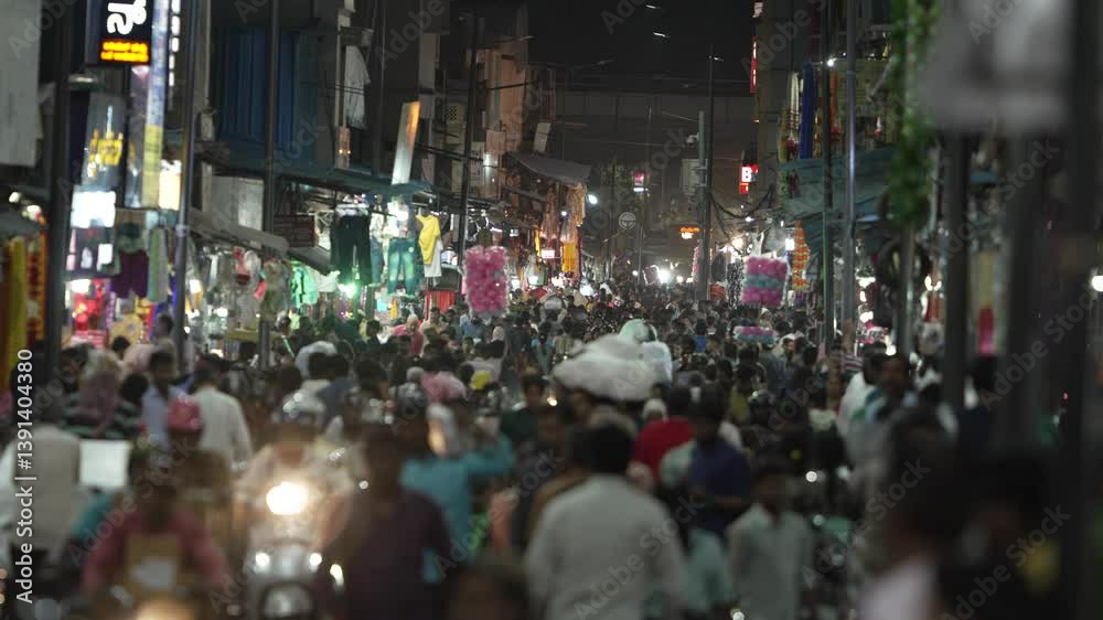 Bengaluru-India-may 3-2024-A crowded Market street in India