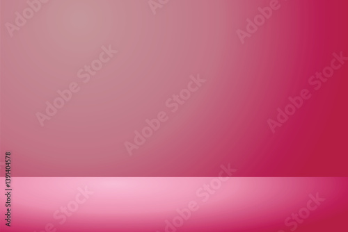 Abstract pink gradient studio room background, 3d empty soft smooth blur backdrop like in a room with spot lights shining on the floor or on the stage, vector illustration design for product display