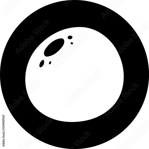Abstract depiction of lunar surface within a contrasting circular outline