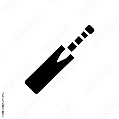 One-Piece Cricket Bat with Angular Edges - Sports Icon