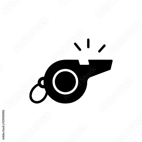Referee Whistle with Mouthpiece and Loop - Sports Equipment Icon
