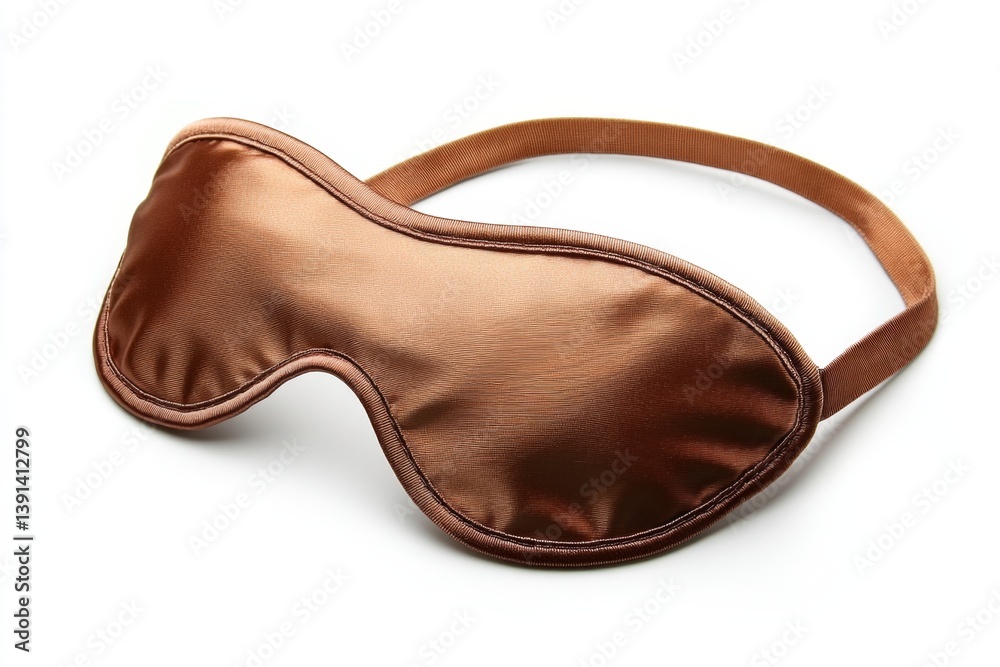 Brown eye mask for sleep. Soft, satin material, comfortable for blocking out light Brown eye mask for sleep. Soft, satin material, comfortable for blocking out light