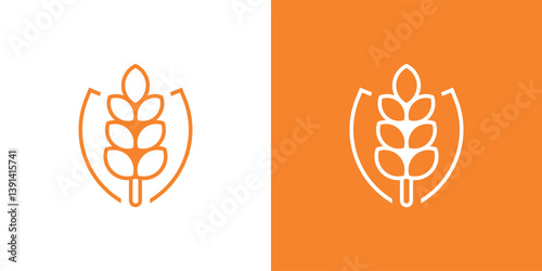 Rice logo. Suitable for business logo, brand, interview show, podcast, quiz. Flat Vector Logo Design Template Element.