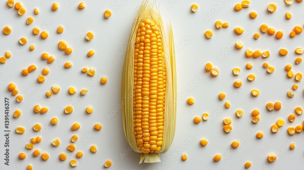 isolated organic fresh corn or maize on a white background.