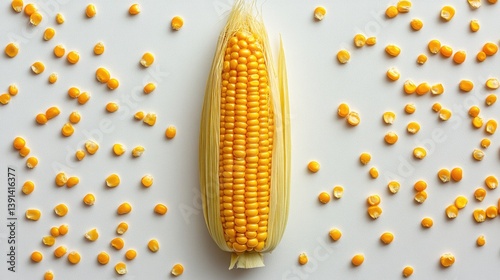 Obraz na płótnie isolated organic fresh corn or maize on a white background. w salonie