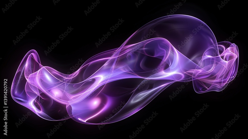 An abstract fluid 3D render showcases a captivating holographic, iridescent neon curved wave gracefully in motion against a sleek black background. The dynamic and vibrant nature of the wave, with An abstract fluid 3D render showcases a captivating holographic, iridescent neon curved wave gracefully in motion against a sleek black background. The dynamic and vibrant nature of the wave, with