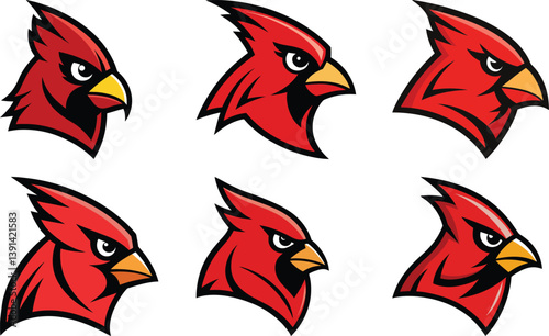 Cardinal head mascot logo design vector