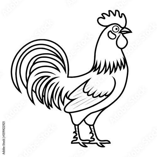 Game Rooster Outline SVG Design