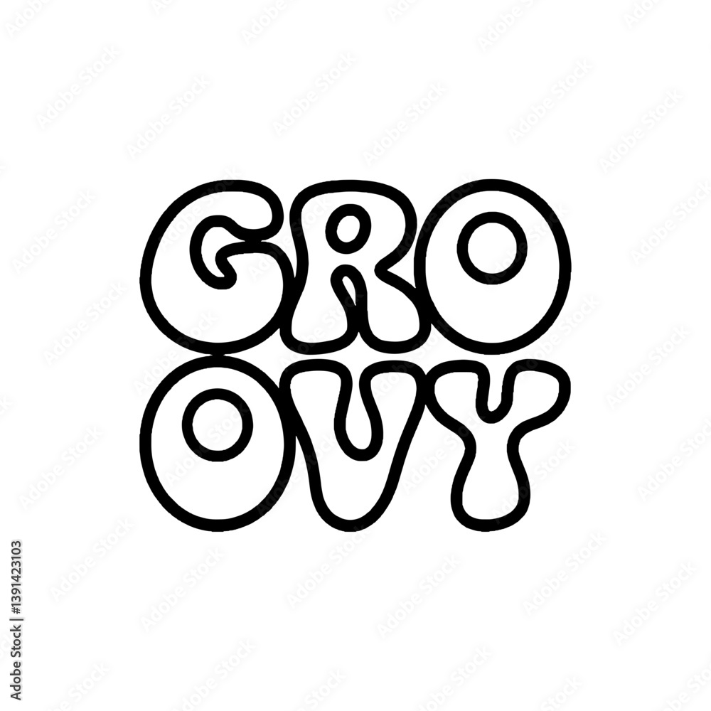 Groovy Minimalistic Outline SVG Vector, line art Groovy Minimalistic Outline SVG Vector, line art