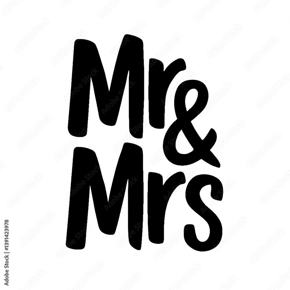 Mr & Mrs Minimalistic Outline SVG Vector, line art Mr & Mrs Minimalistic Outline SVG Vector, line art