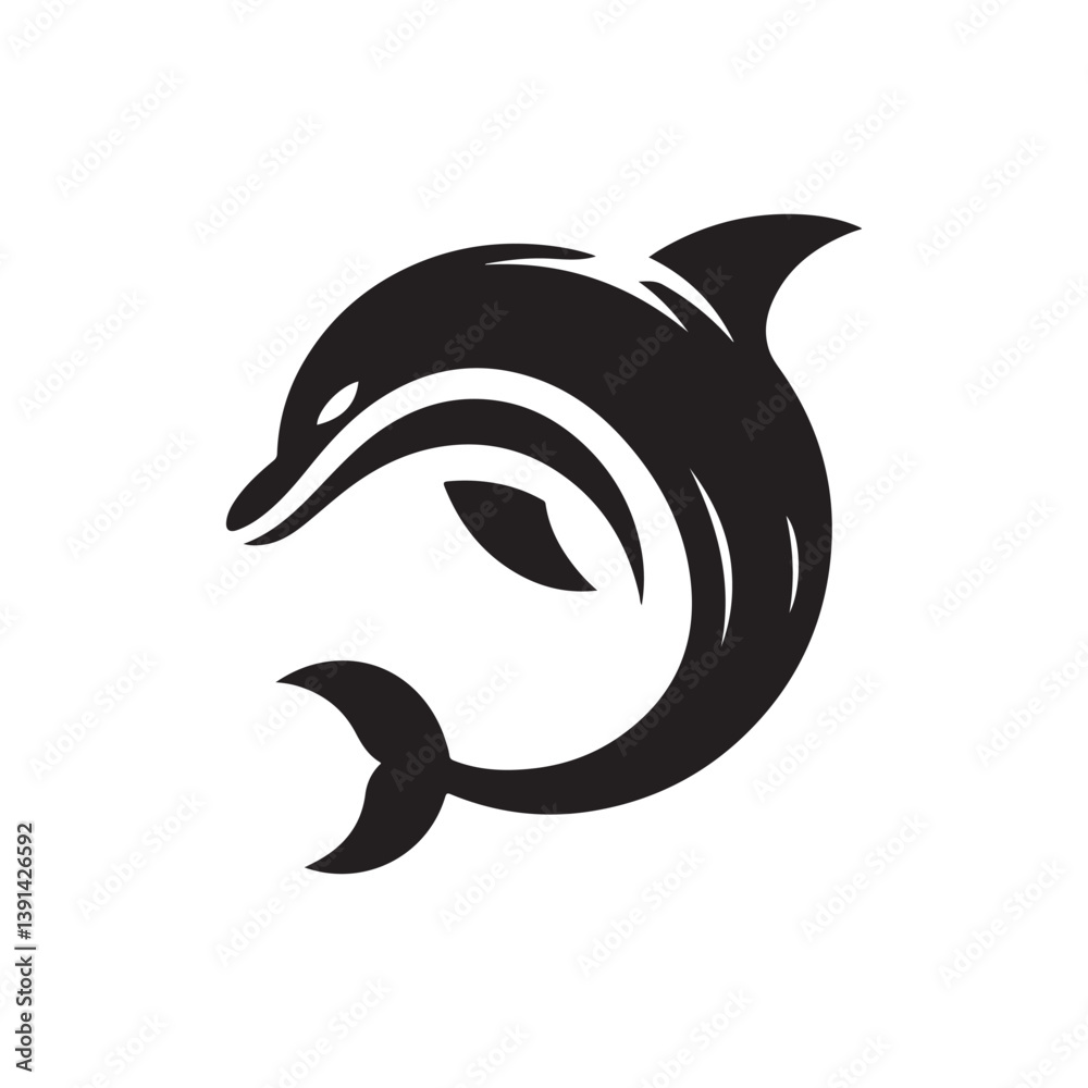 Obraz premium dolphin vector silhouette clip art logo design