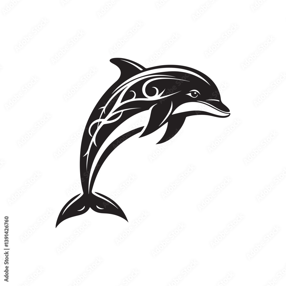 Naklejka premium dolphin vector silhouette clip art logo design