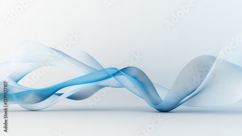 Wallpaper Mural Abstract flowing waves in soft blue tones on a light background Torontodigital.ca