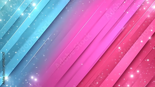 Abstract pink blue diagonal lines sparkle background.