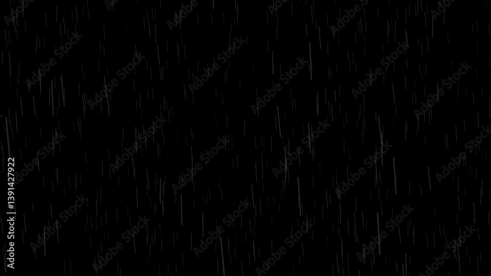 パラパラとふる小雨素材,黒背景,スクリーン合成