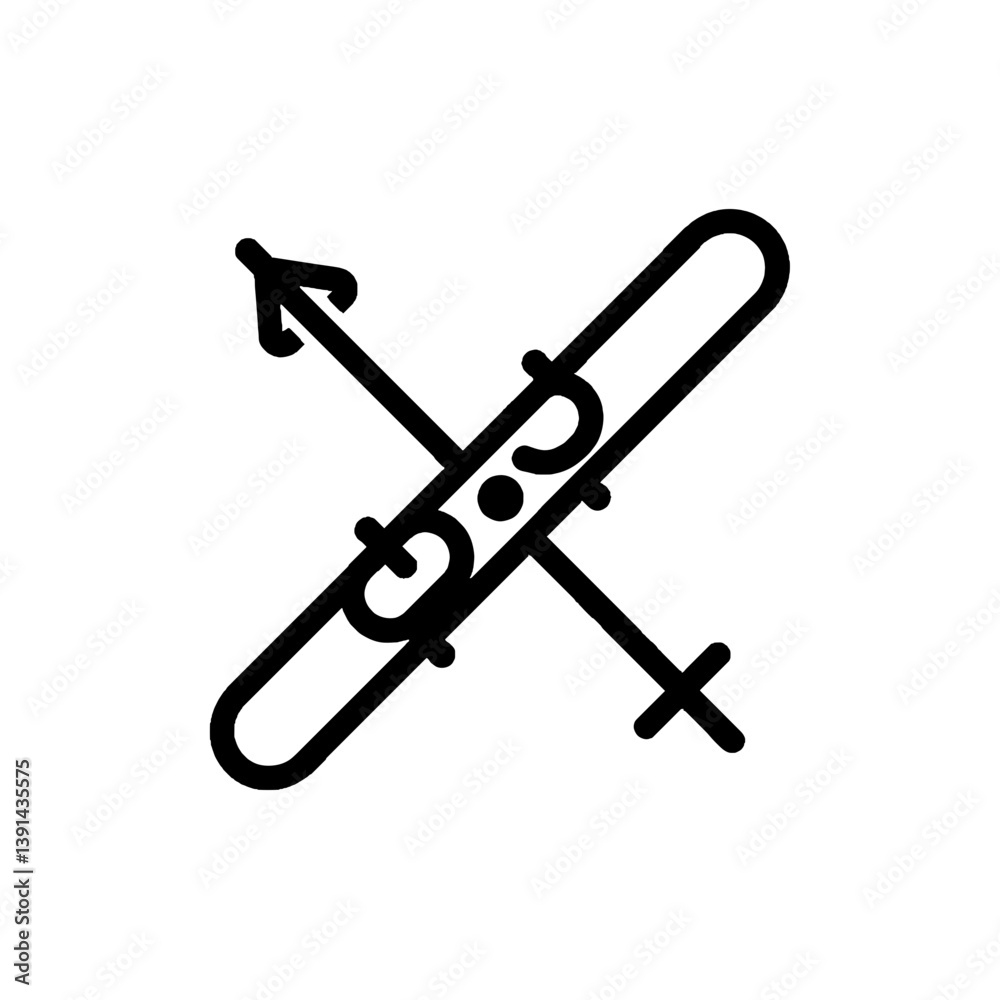 Experts Only Ski icon vector Experts Only Ski icon vector