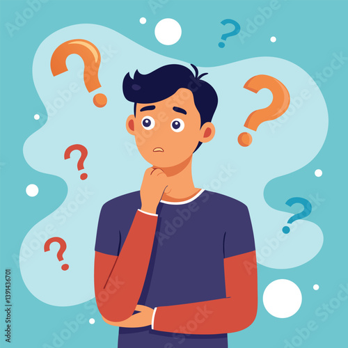 a boy is thinking vector