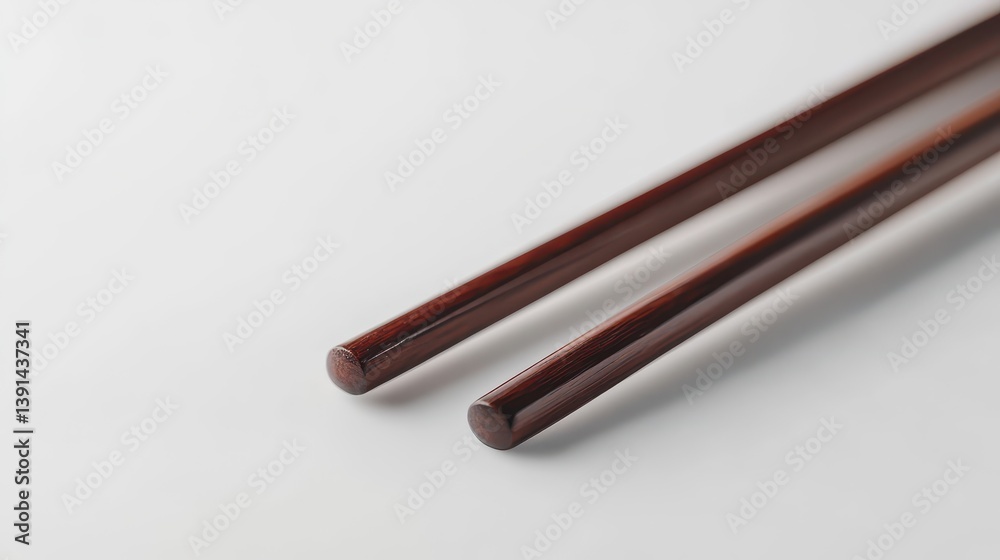 Obraz premium Elegant Wooden Chopsticks with Smooth Lacquer Finish