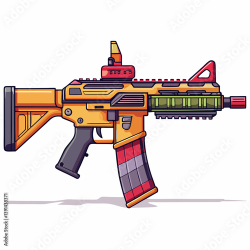 vector illustration of a gun