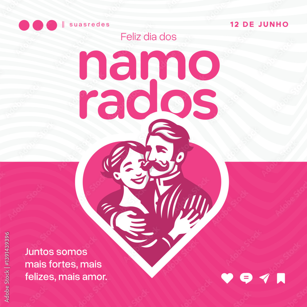 minimalist feliz dia dos namorados poster layout