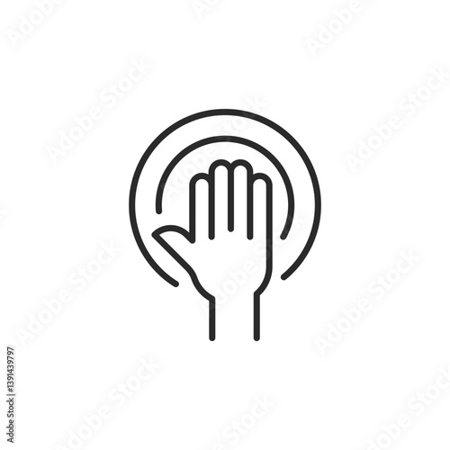 Hand Therapy icon. Depicts the therapeutic technique of massaging to promote relaxation and holistic health, commonly used in spa treatments and wellness practices. Vector illustration.