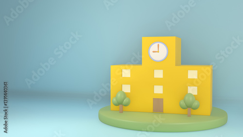 学校　イラスト　3ｄ