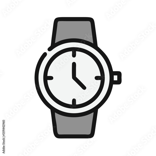 Wristwatch Showing Analog Time Icon Design